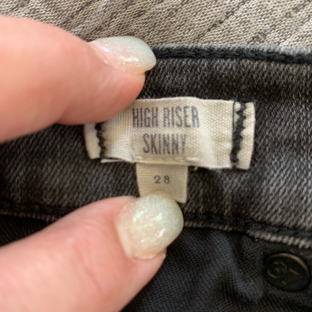 *SOLD* MADEWELL HIGH RISER SKINNY FADED BLACK JEANS ACID WASHED DENIM SIZE 28 - Picture 3 of 16